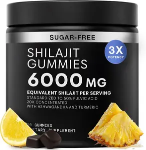 Shilajit Gummies 6000mg Equivalent (3X Stronger) – Himalayan Sourced + Ashwagandha + Turmeric – Lab Tested
