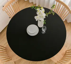 Stretch & Fit Round Tablecloth - Waterproof, Washable - Indoor/Outdoor Party Essential