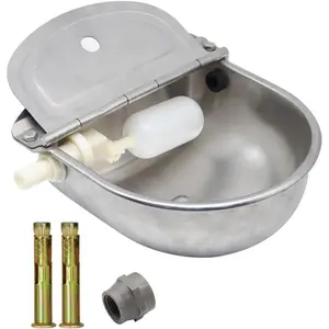 Automatic  Feeder Trough Bowl Dispenser Waterer for Pet  Horse Cattle Goat Sheep Water Stainless Steel  Tool