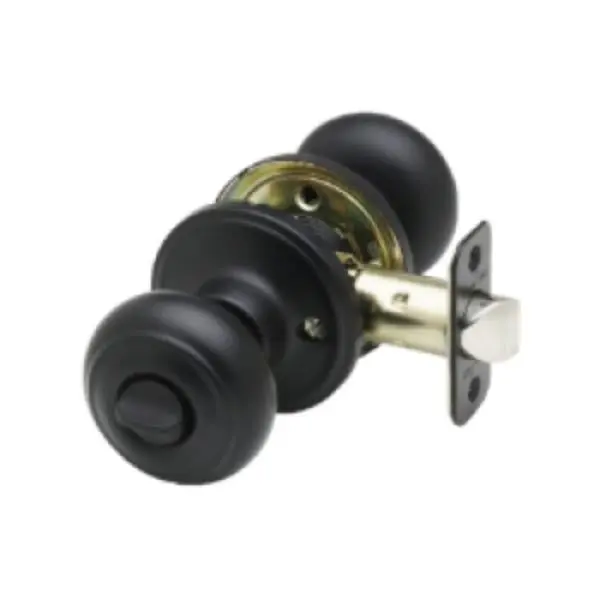 Copper Creek Hardware CK2030BC Colonial Privacy Doorknob - Metal, Reliable Door Hardware with Lock Latches & Bolts, Black Passage Option