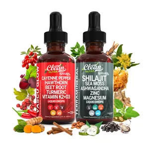 Clean Nutra Flow & Restore Duo | Circulation Hydration & Mineral Balance for Heart Function Supports & Energy Production Liquid Drops [Vascu Glow + TerraMineral]