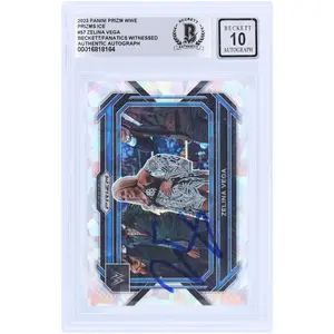Zelina Vega WWE Autographed 2023 Panini Prizm Ice Prizm #57 Beckett Fanatics Witnessed Authenticated 10 Card - Fanatics Authentic Certified