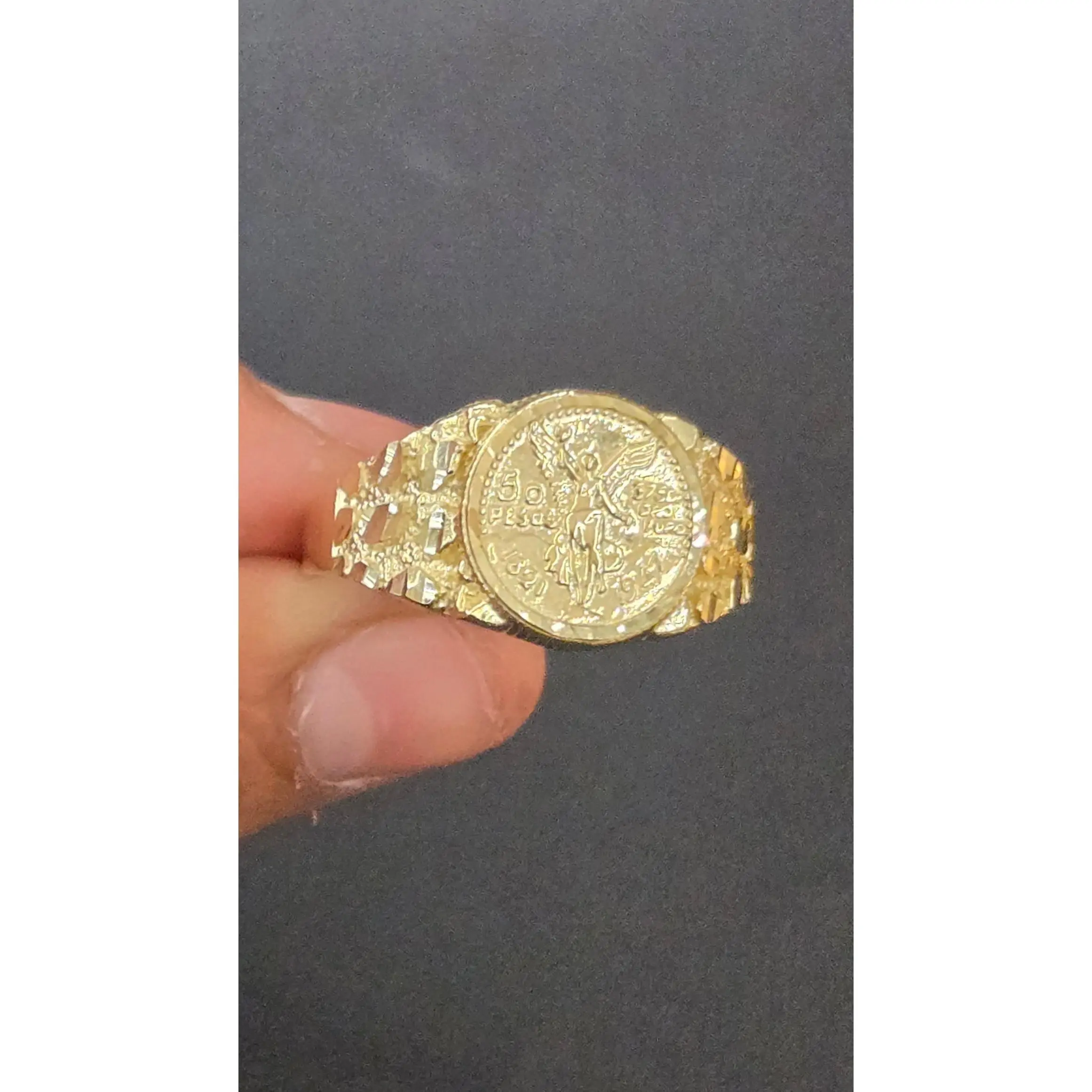 10k Nugget Centenario Ring