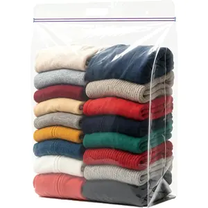 20 Gallon  Storage Bags, Pack of 3, Clear Plastic Storage Bag with Carry Handle, 24 x 32 Heavy Duty Ziplock Storage Bag Resealable Large Zipper Bag for Moving, Bedding and Travel, 4 Mil Thick