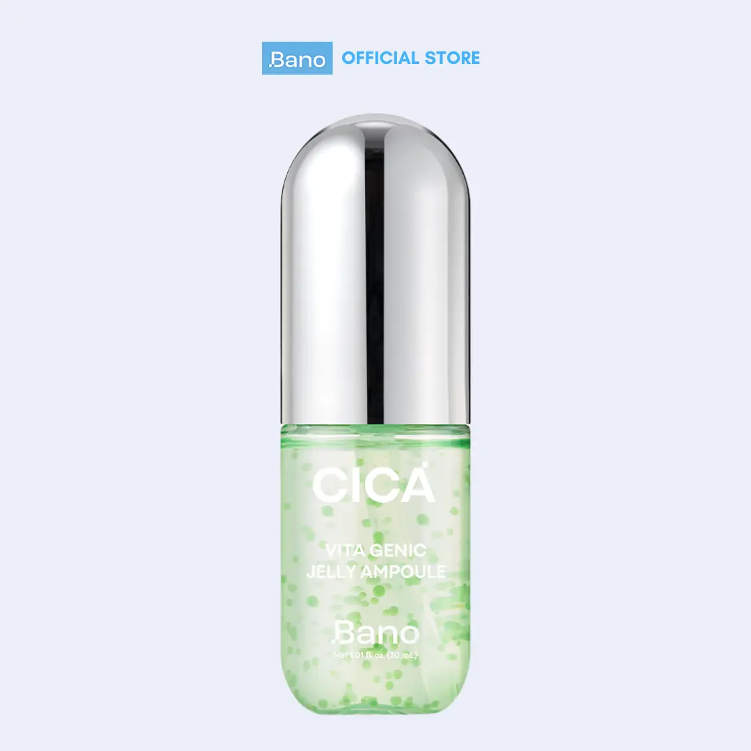 Bano Vita Genic Jelly Cica Ampoule – Skin Texture & Soothing Care for Instant Relief and Comforted Skin, 1 FL OZ / 30 ML