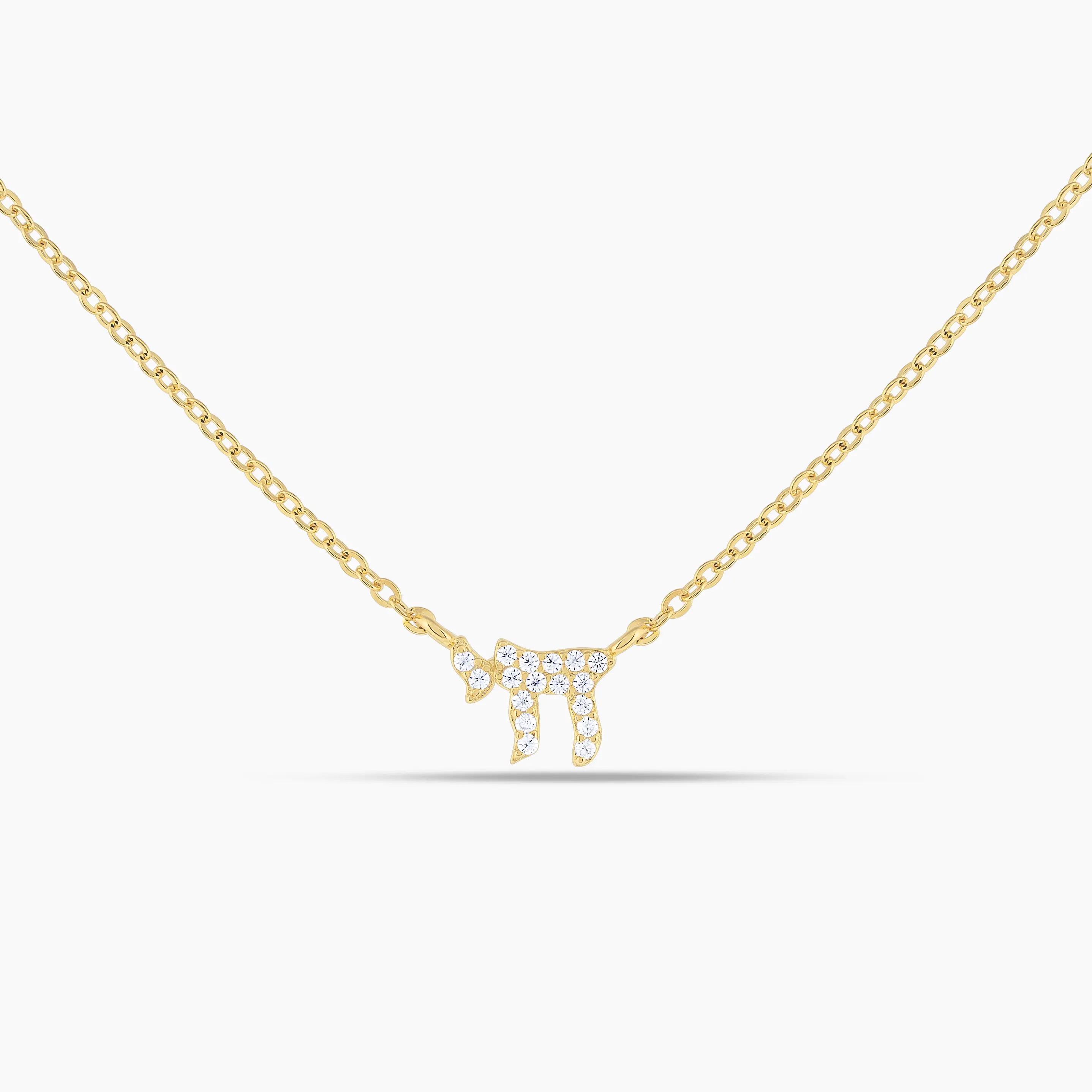Unisex Swagy Chic Chai Pendant Necklace - Elegant Costume Jewelry with Sparkling CZ Crystals, Casual Layering/Daily Wear Piece, Spark, Fosters Celebrates Life Every Day & Joyful Connection Vibes