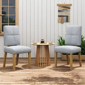 High-Quality Fabric Wooden Dining Reading Chairs Set of 2/4, Modern Dining Room Chairs with Natural Wood Legs, Cloud-Like Cushion & Reinforcement Structure Design for Kitchen/Living Room/Restaurant, Easy Assembly Home Decor
