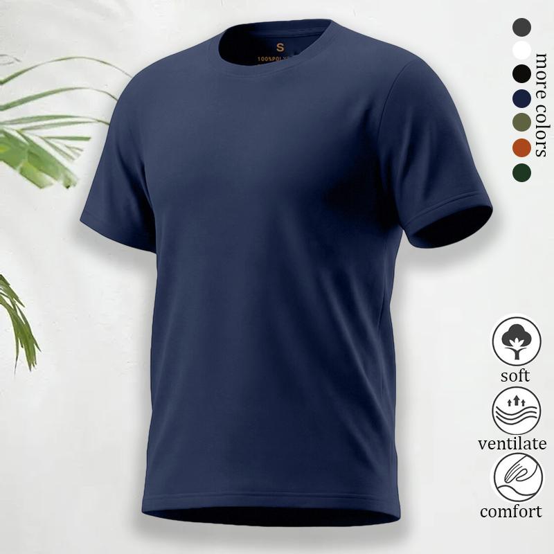 Short-sleeve sports T-shirt, casual commuter wear, suitable for the gym and office, minimalist design, quick-drying, breathable, stretchy fabric