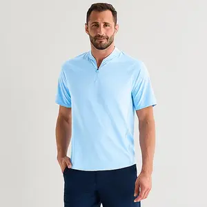 Men’s Quarter Zip Active Polo Shirt Quick Dry Athletic Top