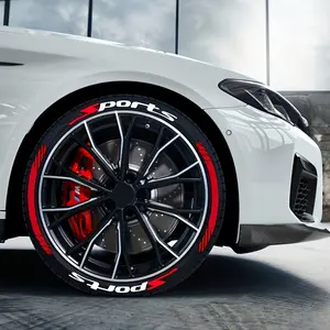 8pcs/1Set for Car Motorcycles Tires & Rim Decoration Sticker PVC 3D SPORTS Siamese Styling Wheel Letter Stickers And Decals