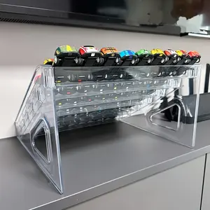 Transparent acrylic multi-layer stacked toy car display stand - heavy-duty collector's storage box for models, doll house miniatures, railway sets - ideal gift, vertical shelf