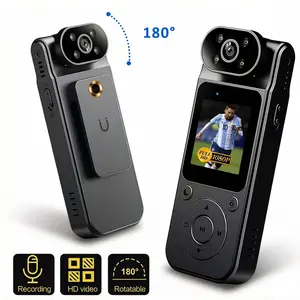 1080P Body Camera ，Portable Pocket Action Camera，180° Rotatable Lens,Vlogging Camera with IR Night Vision and WiFi Connectivity,Wearable Sport DV,Men Gifts