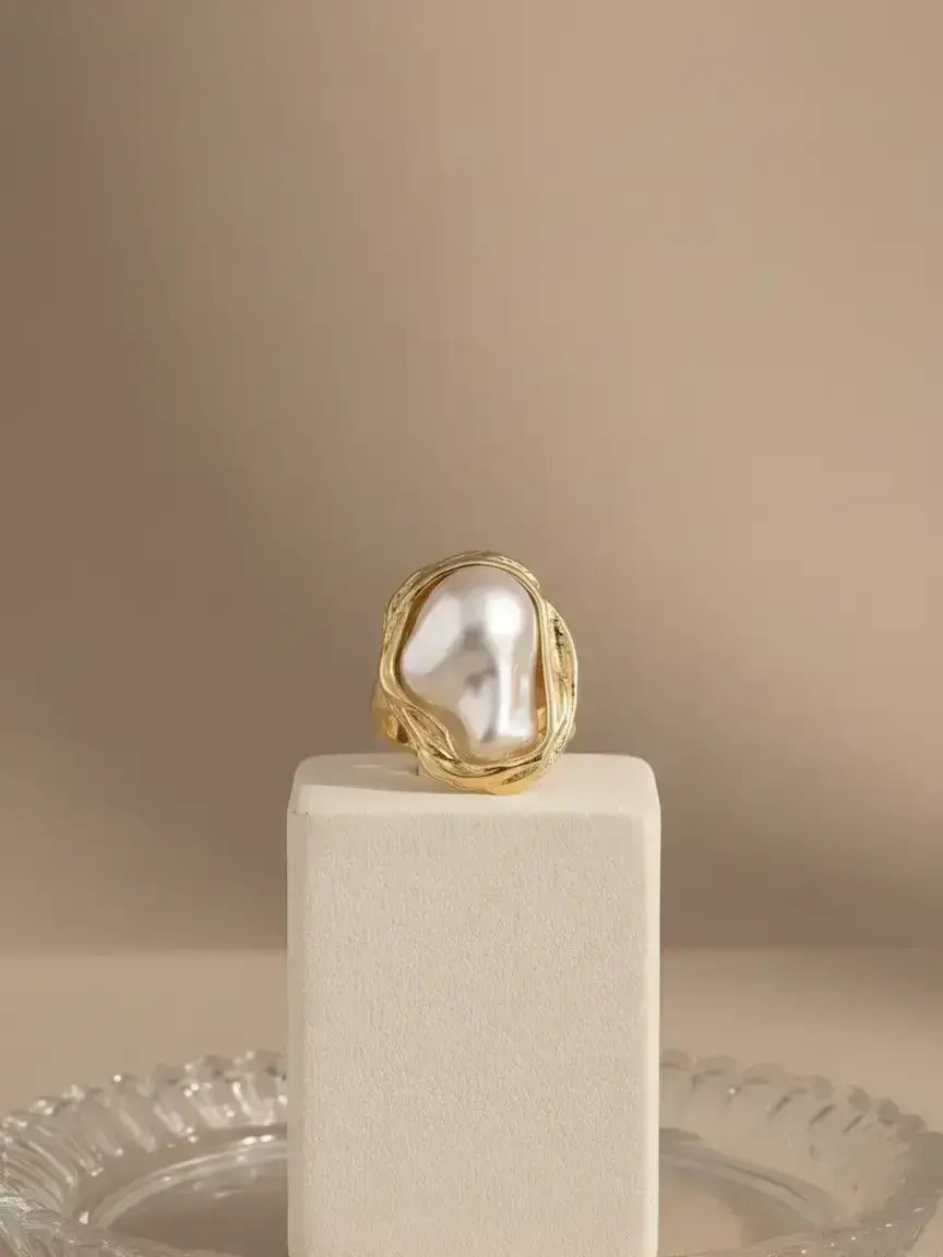 Vintage Baroque Pearl Embellished Ring Set for Women, Geometric Design, Adjustable Open Finger Rings, Elegant Zinc Alloy Jewelry, All Seasons, Statement Rings, Fashion Rings, Beautiful Rings, Unique Rings, Stackable Rings, Fashionable Jewelry