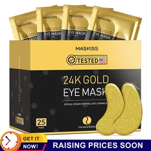 Maskiss-24k Collagen Hydrogel Anti-Wrinkle Eye Patch,50pairs Rejuvenating Treatment For Dark Circles,Puffy Eyes,Gold Under