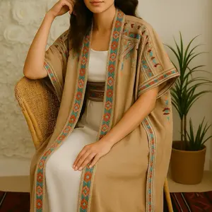 3 Piece ‏Gorgeous,Colorful, Traditional Embroidered Eid Kaftan Muslim abaya saudi