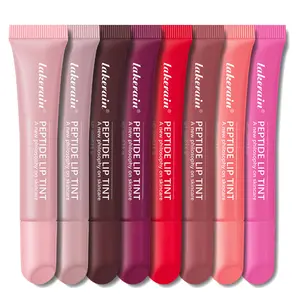 Peptide Tinted Moisturizing Lip Balm, Plumping Lip Tint Lip Gloss, Glossy Lip Plumper, Dewy Lip Makeup, Hydrating Lip Moisturizer for Soft, Hydrated Lips, 8 Shades Available, Daily Lip Care Products, Hydrating Lipgloss