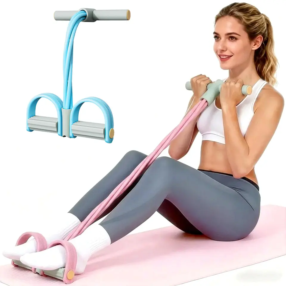 Multifunctional 6-Tube Pedal Resistance Band, Home Fitness Yoga Pull Rope, Full Body Workout Equipment for Home Gym