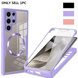 Luxury 360 Full Protection Case for Samsung S25 Ultra S24 Ultra S23 Ultra S22 Ultra, Shockproof Hard Tpu PC Acrylic Phone Cover Accessories