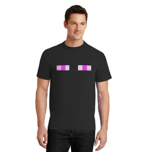 2026 New Enderman Eyes Game Cartoon Fun Print T-Shirt Short Sleeve Streetwear Men's And Women's T-Shirt Men's Top
