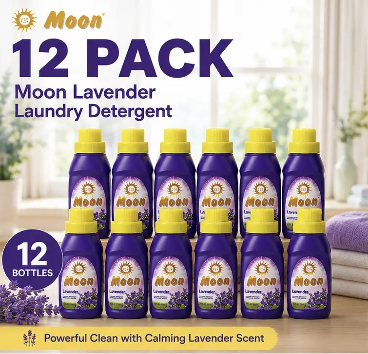 Travel Must Have 12 Count Moon Lavender Laundry Detergent Mini 10FL OZ Bottles Fragranced Washing Soap Compact Laundry Supply For Camping Business Trips