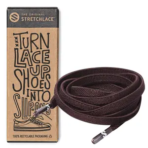 Dark Brown Flat Elastic Stretchable Shoe Laces Footwear Comfort