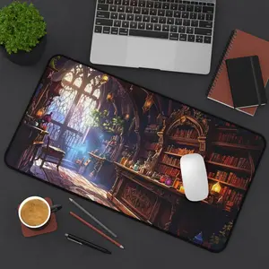 Dark Academia & Witchy Desk Mat, Harry Potter Mouse Pad, Dark Academia Office Decor, Gryffindor Gift, Novelty Work Accessory