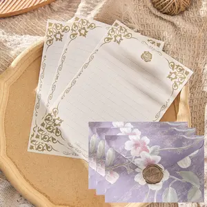 25pcs Vintage Rose Stationery Set, Includes 17 Envelopes + 4 Wax Seals, Retro Floral Design, Traditional Style Writing Paper