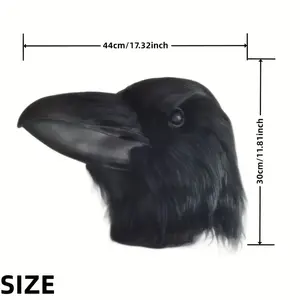 Realistic Crow Mask - Complete Headpiece for Halloween Carnivals Costume Parties Role-Playing Pranks Natural Latex Comfortable Fit Secure Stretchy Material
