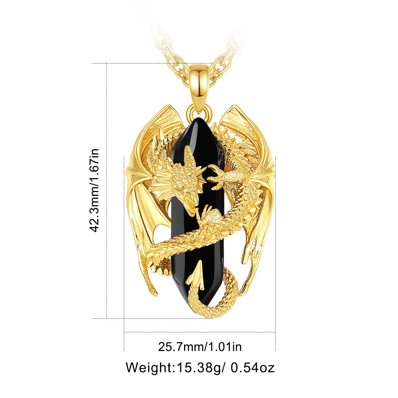 Large Dragon Gold Plated Obsidian