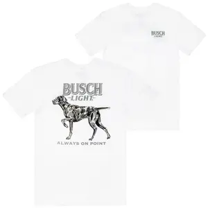 [Busch Light] Hunting Dog Always On Point Beer Shirt, Pointer Hunting Graphic Tee for Hunters Men Dad, Outdoor Camping Season Gift