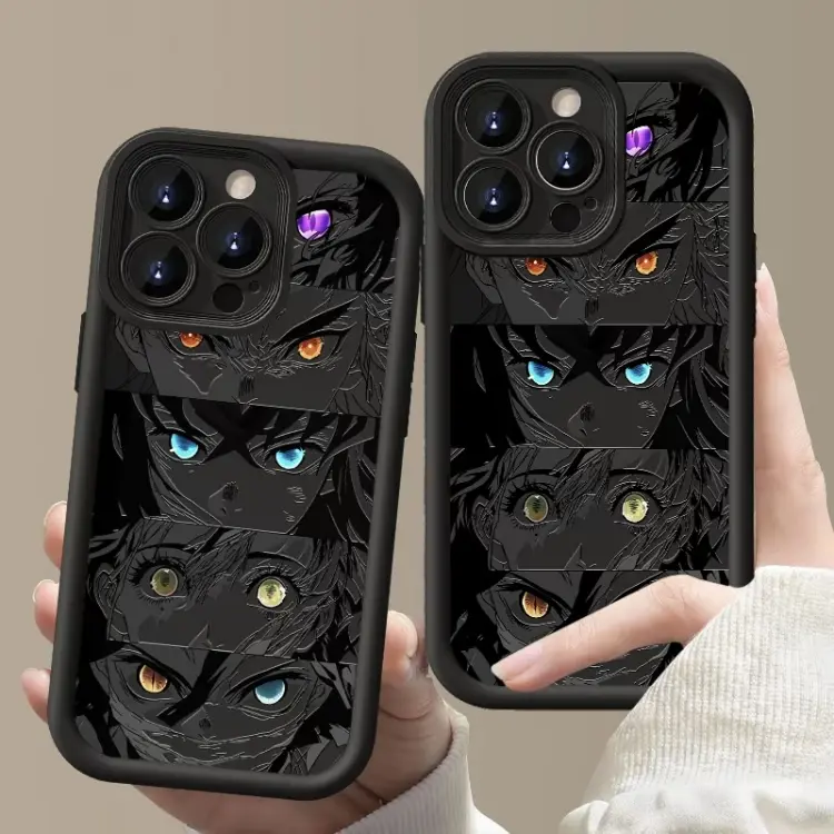 Demon Slayer Anime Phone Case for iPhone 7–16/Plus/Pro/Max Candy Matte Shockproof Silicone Cover Soft Stylish Protection