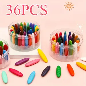 36PCS Washable Crayons Non-Toxic Peanut Shape Large Coloring Art Supplies for Toddlers 1-3 Boys&Girls Party Gifts