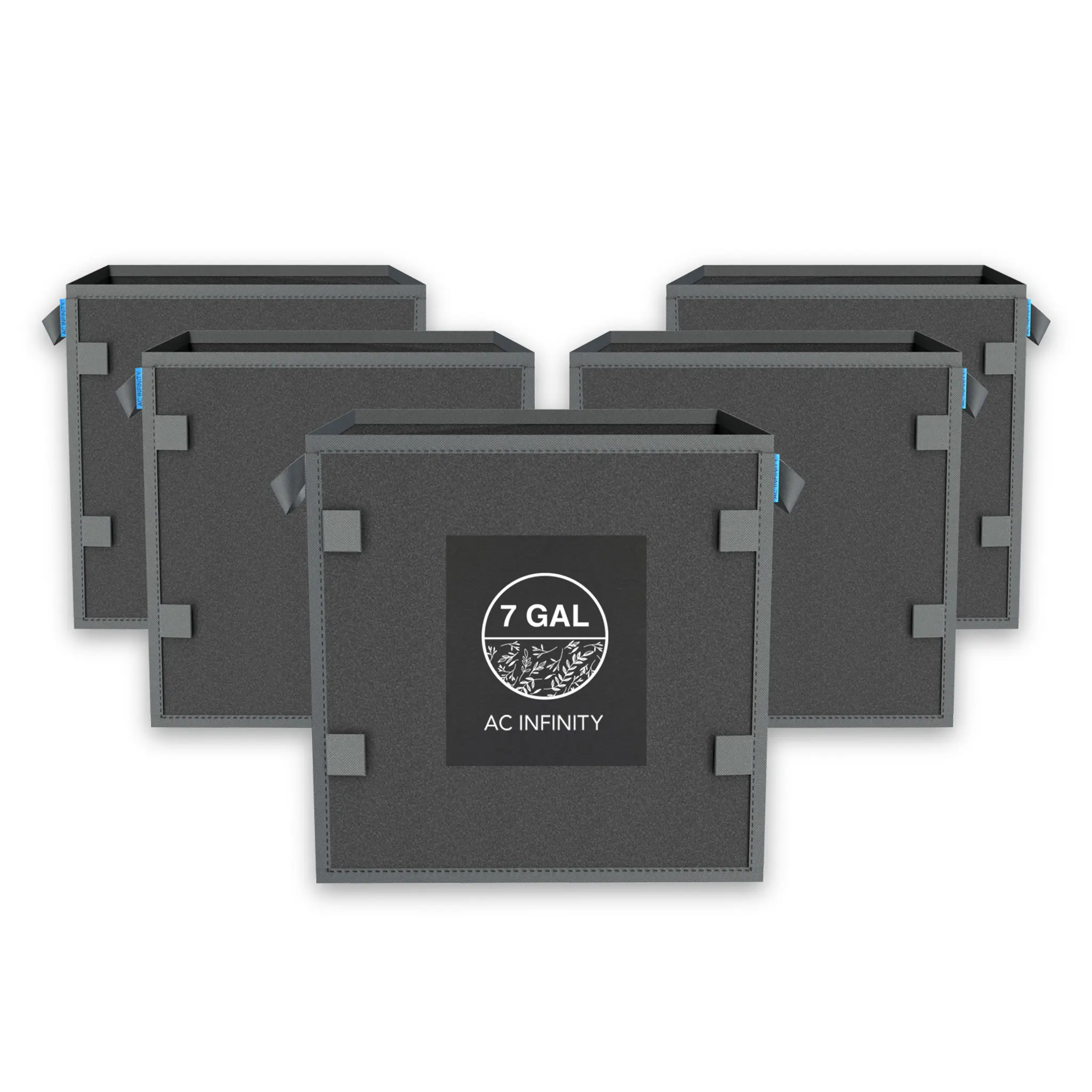 Heavy Duty Reusable Square Fabric Pots,  7 Gallon, 5-Pack