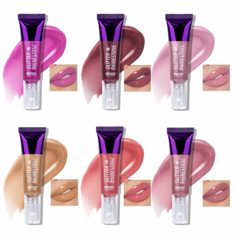 6‑Piece Glitter Lip Gloss Cosmetic Set, High‑Shine Crystal Sparkle Finish Lip Color for Back‑to‑School, Parties, Date Nights & Everyday Makeup Looks Lipstick Glossy