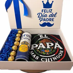 Custom Father's Day Gift Set - Personalized Box with Shirt, 20 oz Tumbler (Chocolate not included.)