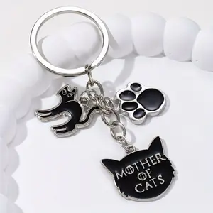 1pc Devil Cat Paw Dropping Oil Keychain