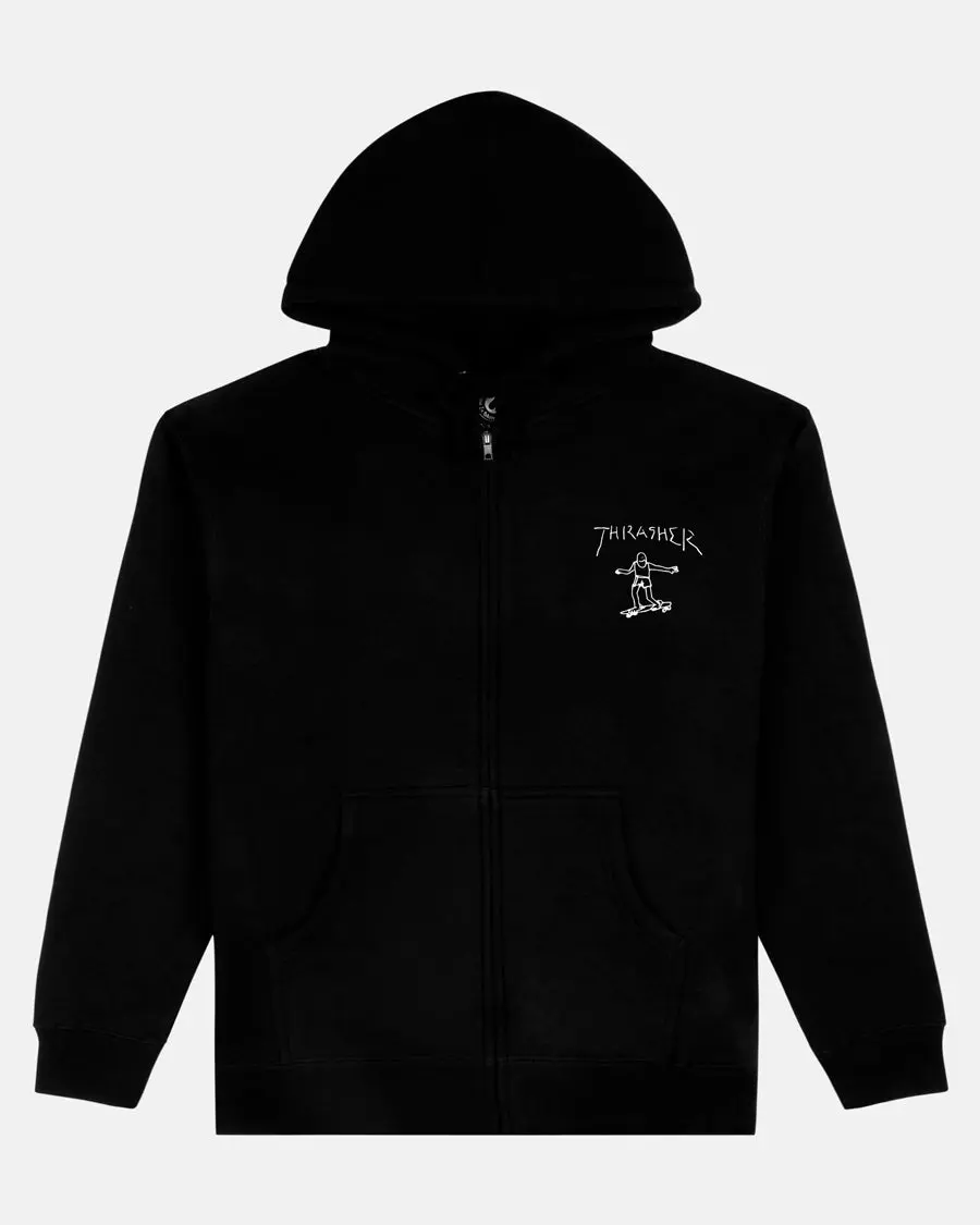 GONZ - ZIP UP HOODIE - BLACK