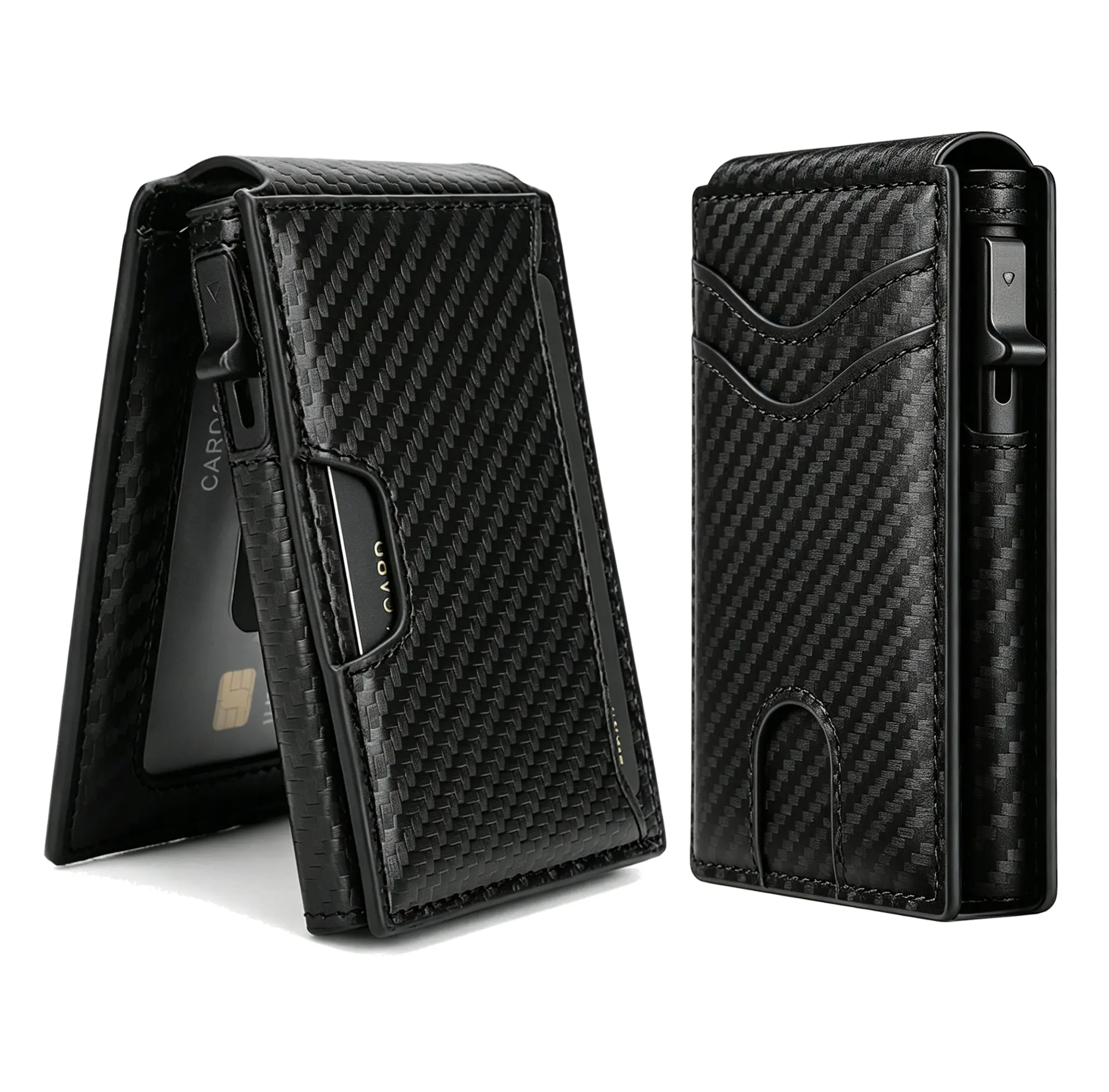 2026 New Men's Slim Minimalist Aluminum Wallet - RFID Blocking, Pop-Up Credit Card Holder, ID Window, Ideal Gift for Men
