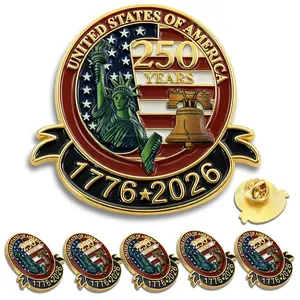 250 Anniversary USA Lapel Pin 10Pcs 1.3inch Enamel US Patriot Collectible Accessories 250 Years Of Freedom 1776-2026 for Patriot's Day Independence Day