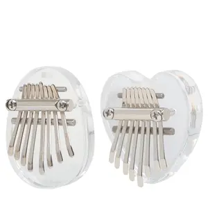 Mini Thumb Piano, 3 Counts/set Clear Oval Finger Piano with Lanyard, Musical Instrument for Adults & Teens, Music Accessories