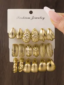18pcs Women's Eco-Friendly Ccb Material Non-Fading Earrings Set, Earring Stack, Perfect for Daily Wear, Stylish and Durable Jewelry Accessories, Dainty Fashion Jewelry, Trendy Jewelry