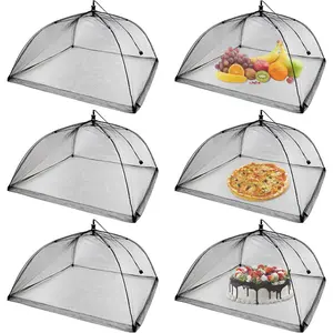 Tent Covers 6 count Pop-Up Mesh  Covers 17"x17" Black  Tents for Picnics,Outdoors,Parties,BBQ, and Collapsible