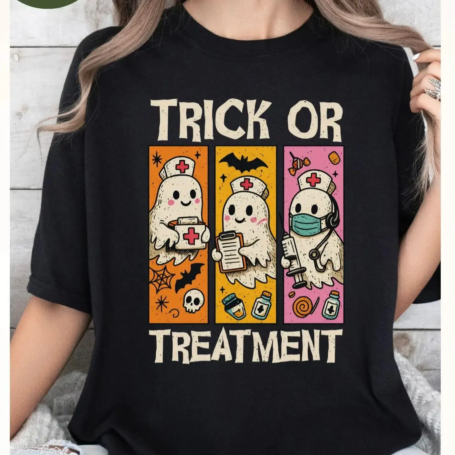 Preppy Oncology Nurse Halloween Shirt, Spooky Nurse Shirt, Ghost Nurse Shirt, Halloween Oncology Gift, Oncologist Nurse Gift, HEM ONC Shirt