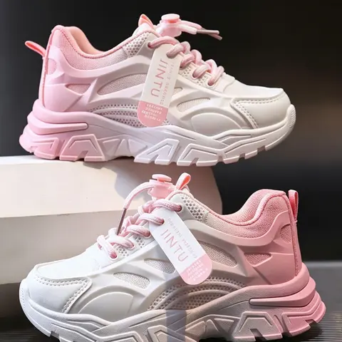 2026 Spring New Children Gradient Color Sports Shoes, Girls Casual Low Top Athletic Trendy Trainers Boys Mid-Child Comfort Running Shoes Trainer Sneakers