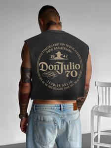 men's loose letter & graphic print tank top, casual street sleeveless top for summer, men's clothes for daily wear