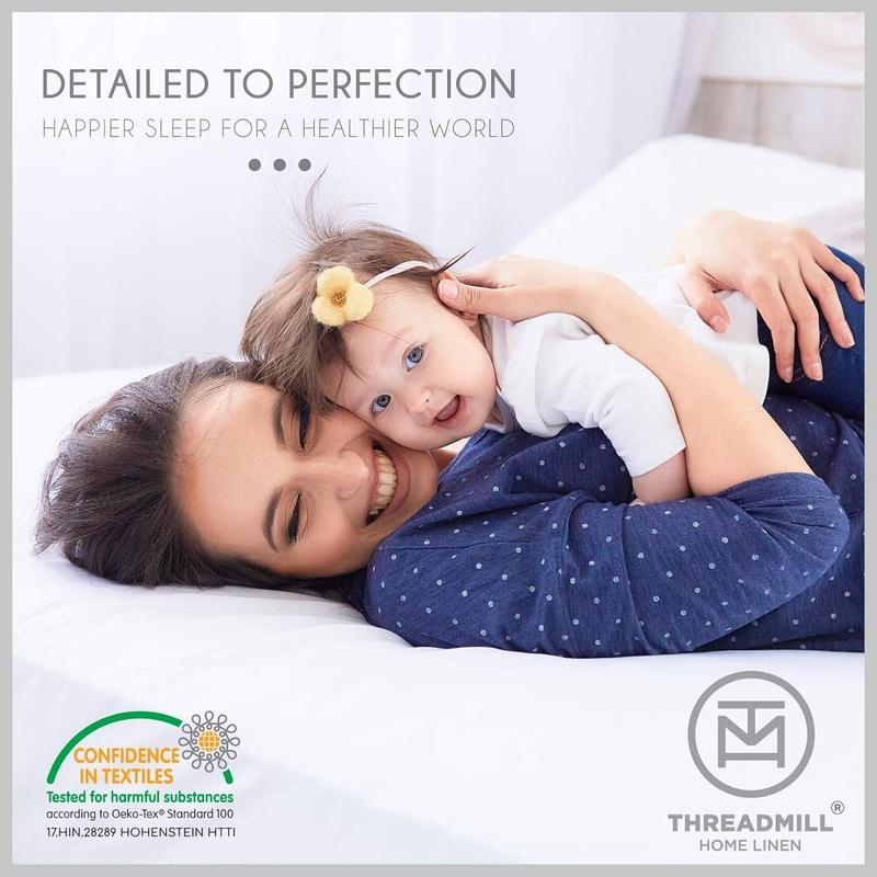 500 Thread Count King Size Damask Stripe, 4 Pc Luxury Bed Sheet Set, Soft Light Grey Sheets with 16" Elasticized Deep Pocket, 2 Pillowcases & Free Tote Bag