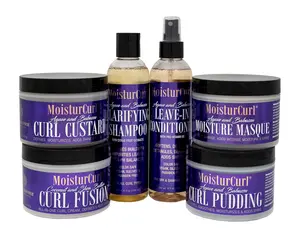 6-Piece Curly Hair Product Set – Moisturizing Hair Milk, Curl Pudding & Custard for 4c Natural Hair – Vegan Curl Defining Bundle for Frizz Control & Growth
