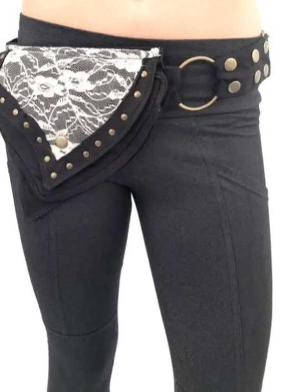 Lace Pocket Belt: Brass Accents, Festival Utility Belt