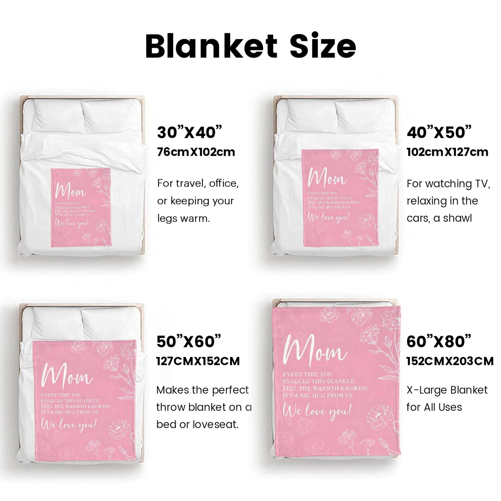 Gifts for Mom Mothers Day, Mom Birthday Gifts Blanket, Moms Gift for Women from Daughter Son, We Love You Present for Mother Mommy Christmas 60" x 50", Pink cooling
