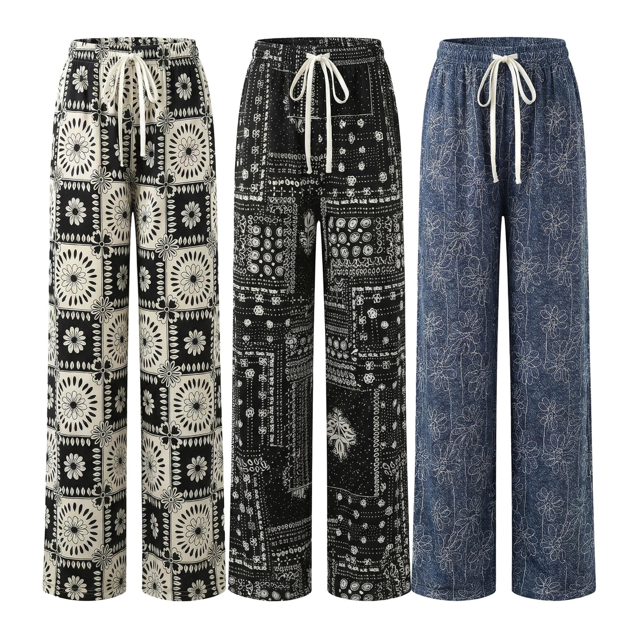 Palette Edition Comfy Loungewear Pants for Women Lightweight Summer Sports Pants Soft Loose Fit Plus Size Slow Running Casual Comfortable Bohemian Style Home Wear - Beach